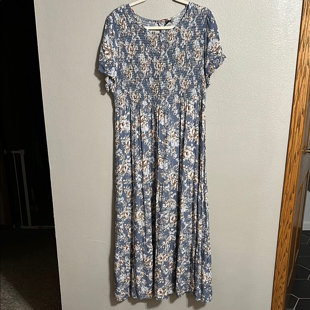 Floral Blue Maxi Dress